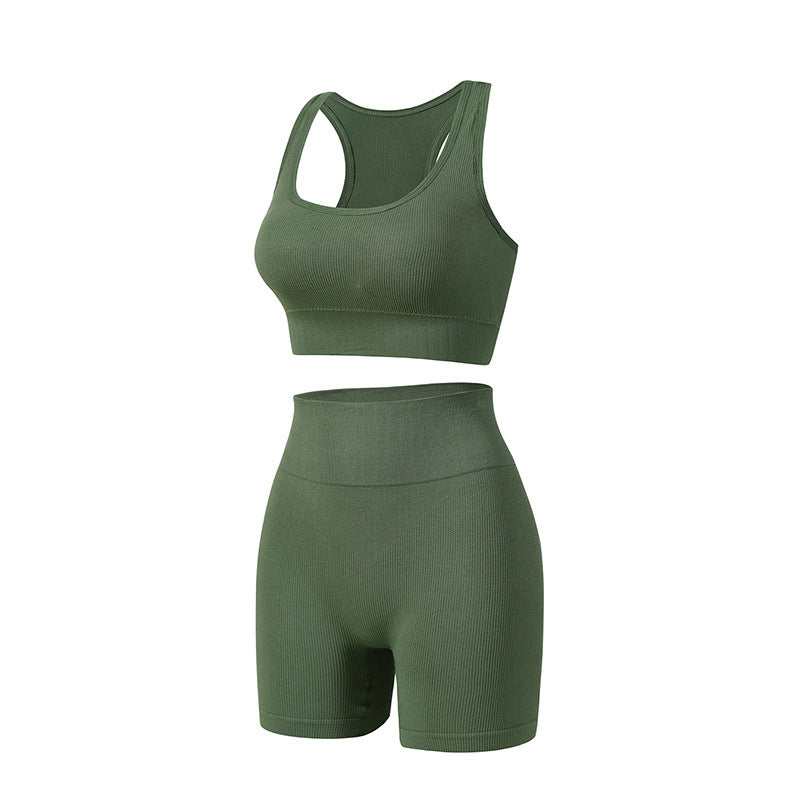 Sports Yoga Bra And Shorts Suit