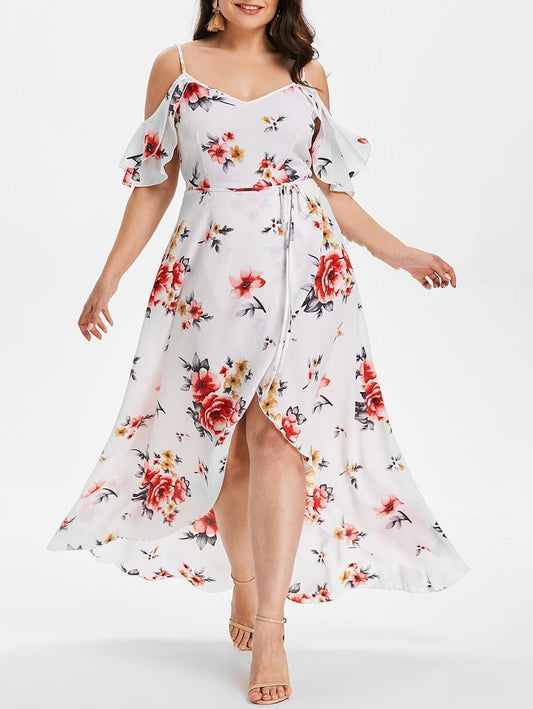 Women Summer Plus Size Loose Beach Long Dress Skirt