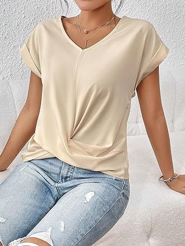 V-neck Short-sleeve T-shirt Summer Casual
