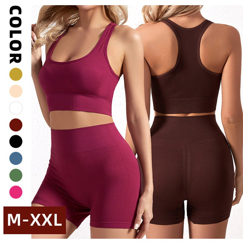 Sports Yoga Bra And Shorts Suit