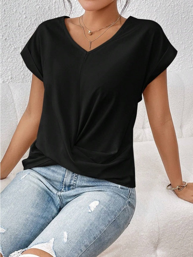 V-neck Short-sleeve T-shirt Summer Casual