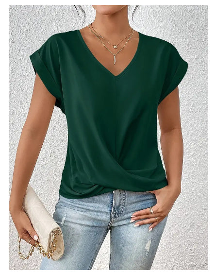 V-neck Short-sleeve T-shirt Summer Casual