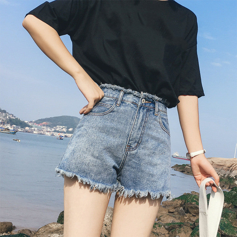 Women's Summer Loose High Waist Denim Shorts
