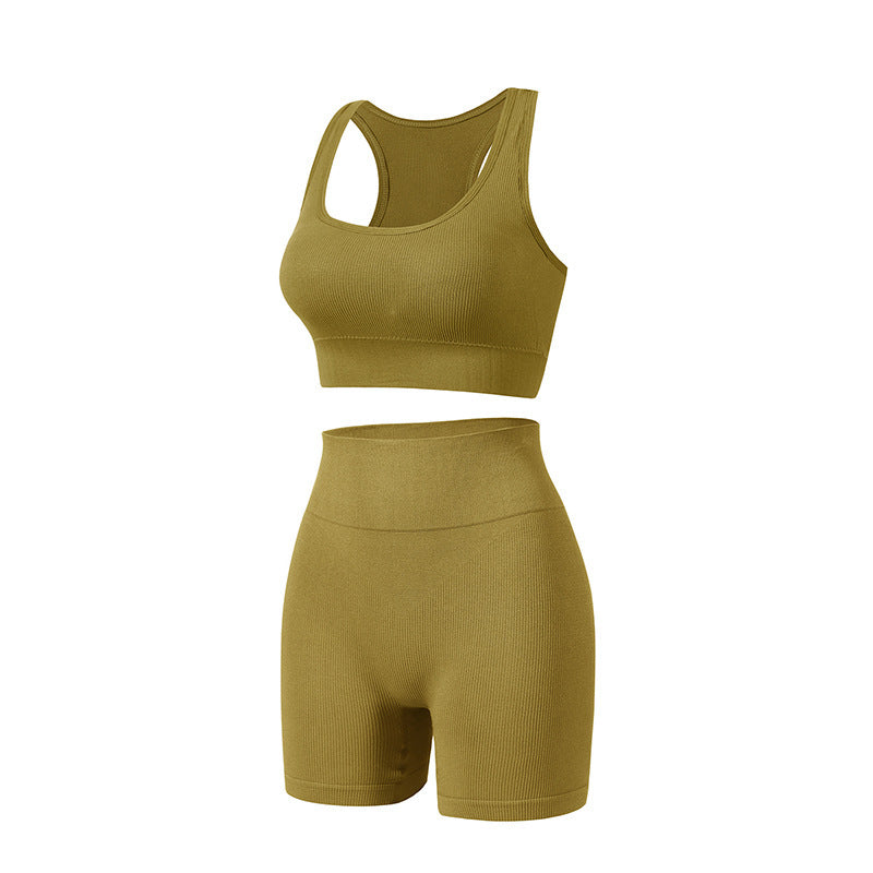 Sports Yoga Bra And Shorts Suit