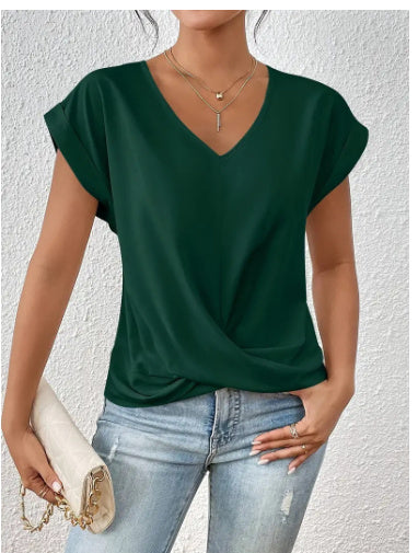 V-neck Short-sleeve T-shirt Summer Casual