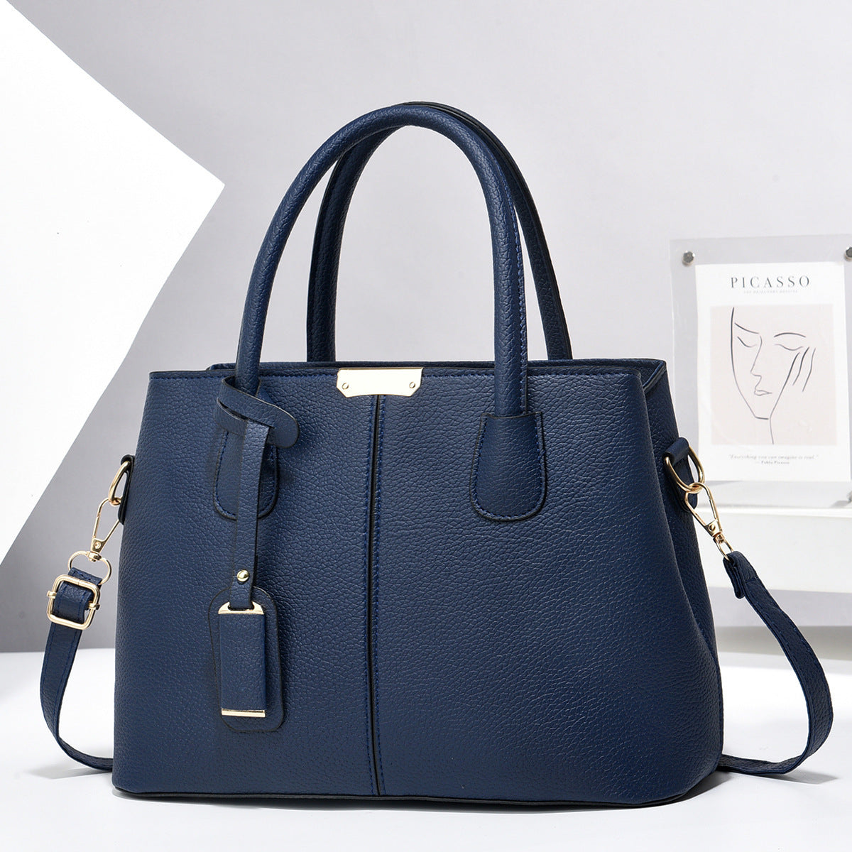 Leather Handbags, Large Capacity Tote Bag, Square Shoulder Bag