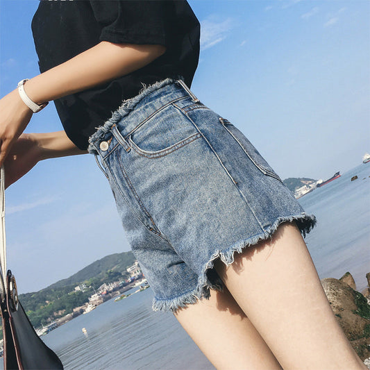 Women's Summer Loose High Waist Denim Shorts